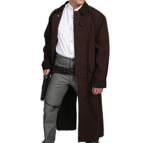 Scully Men's Long Canvas Duster Jacket - Walnut