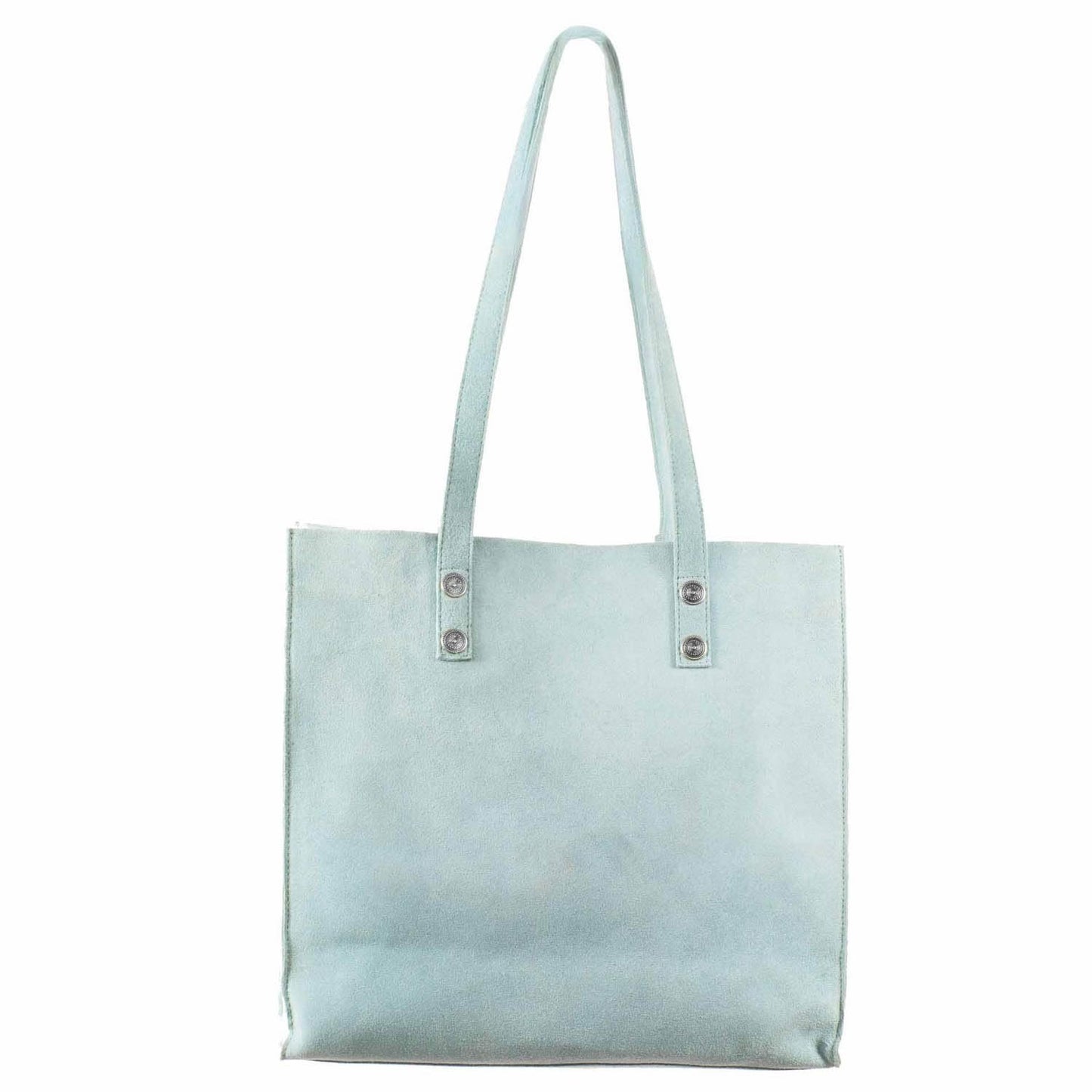 Scully Soft Structure Suede Leather Tote - Turquoise
