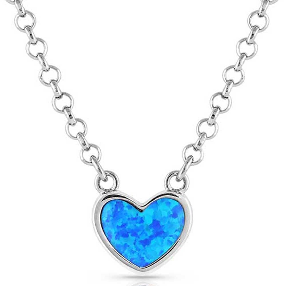 Montana Silversmiths Western Lifestyle Women's Opal Necklace (Hidden Lake Glacial Pools Heart)