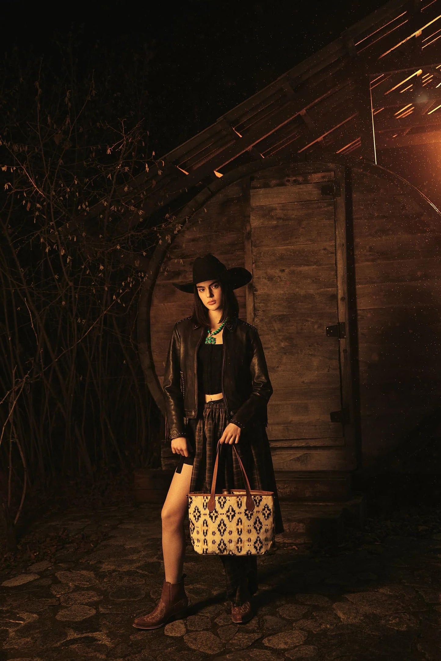 Myra Boho Diamond Aztec Crossbody Tote Bag