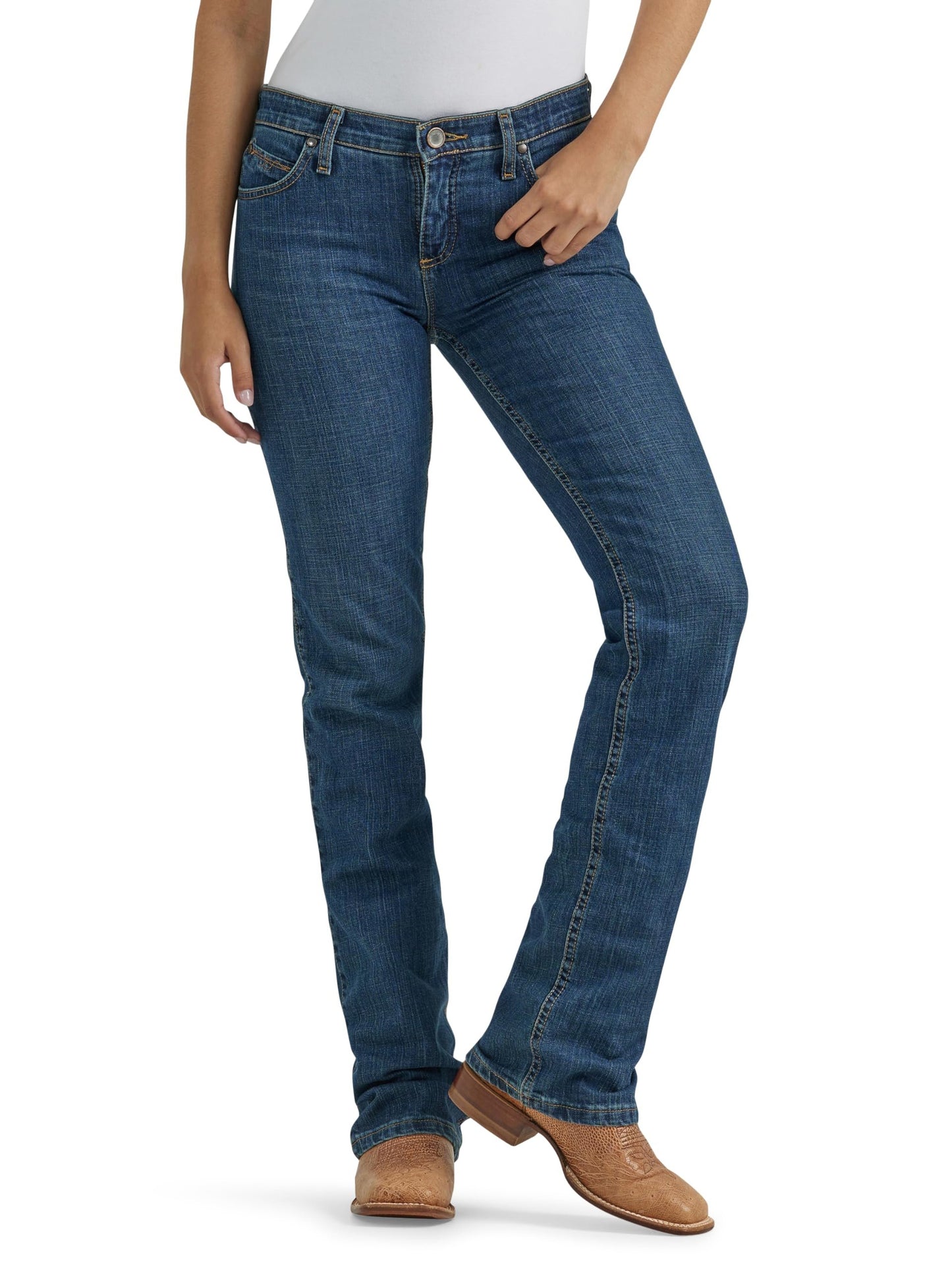 Wrangler Women's Q-Baby Mid Rise Boot Cut Ultimate Riding Jean