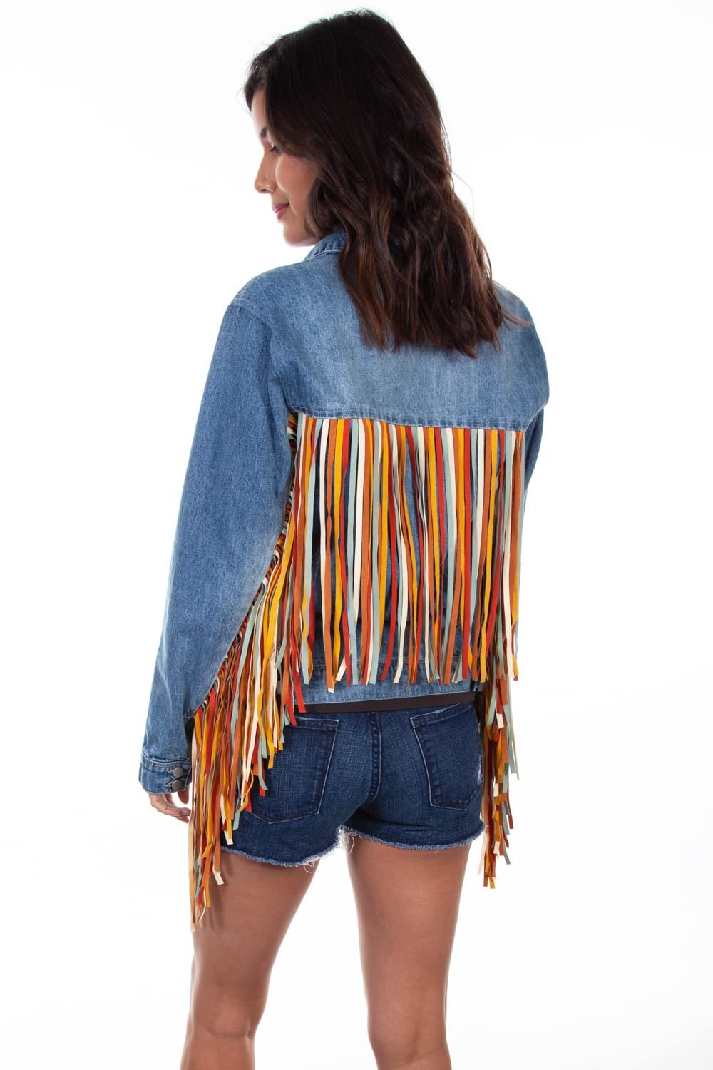 Scully Women's Western Jean Fringe Jacket