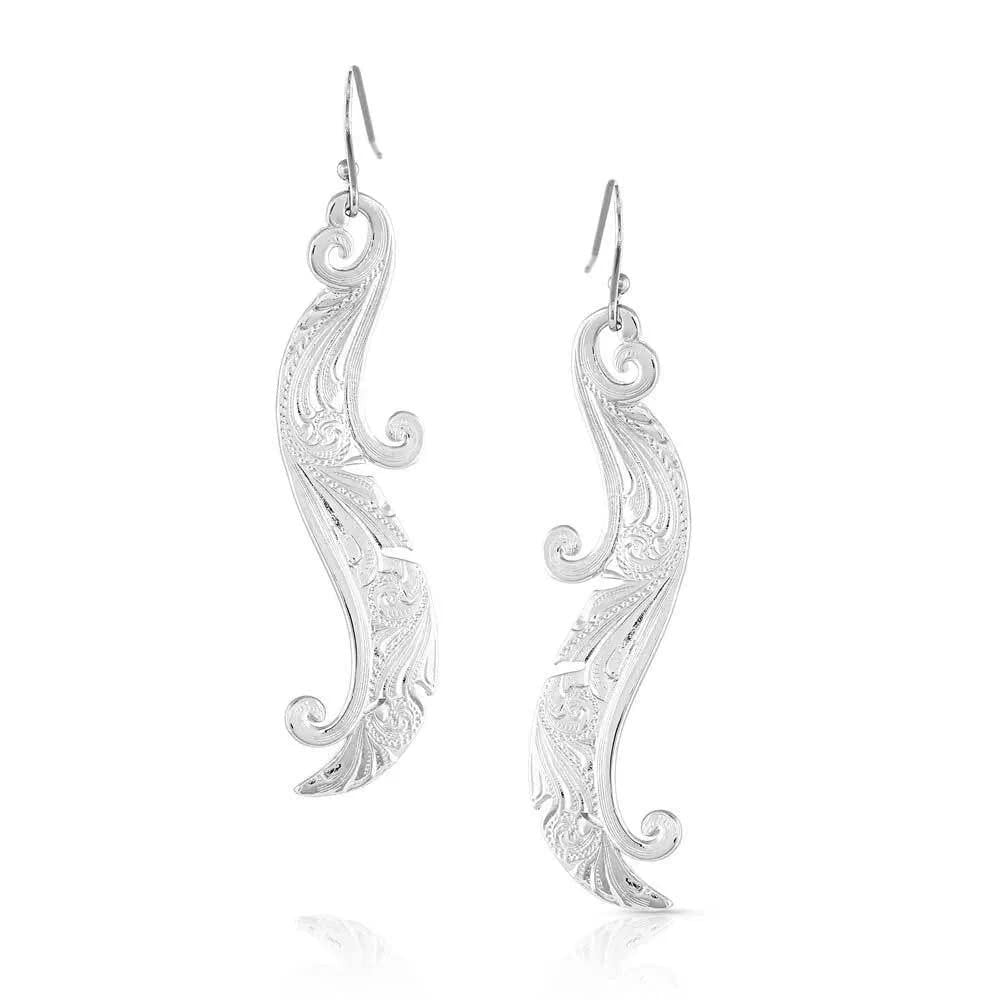 Montana Silversmiths Western Lifestyle Feather Earrings (Dreamweaver Feather)