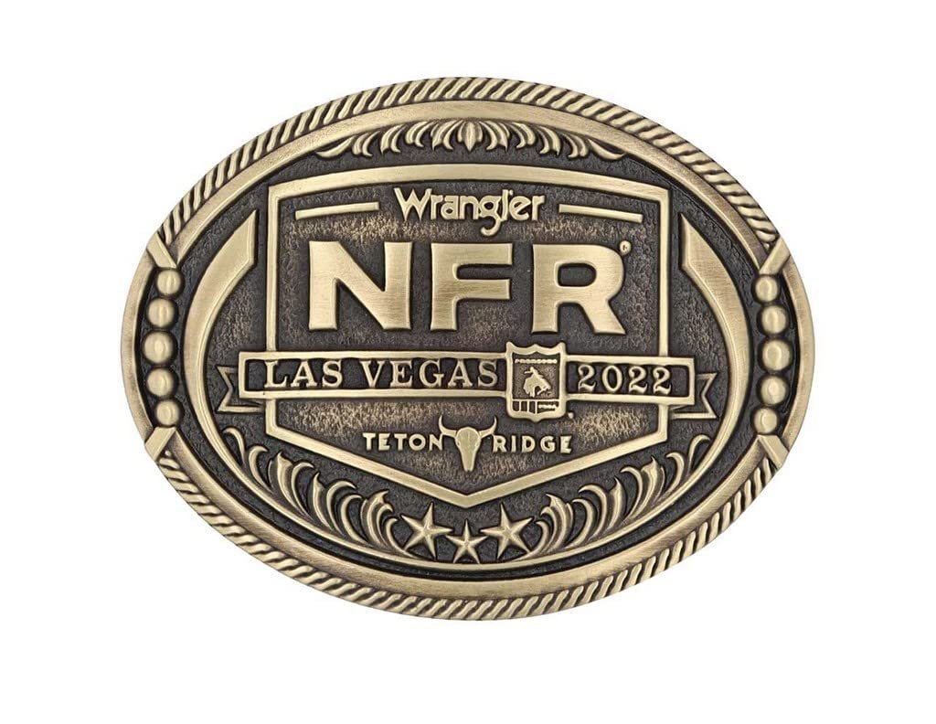 Montana Silversmiths Men's Bronze 2022 National Finals Rodeo Oval Belt Buckle Silver One Size