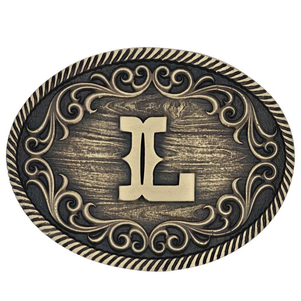Montana Silversmiths Unisex Filigree Initial G Belt Buckle Bronze One Size