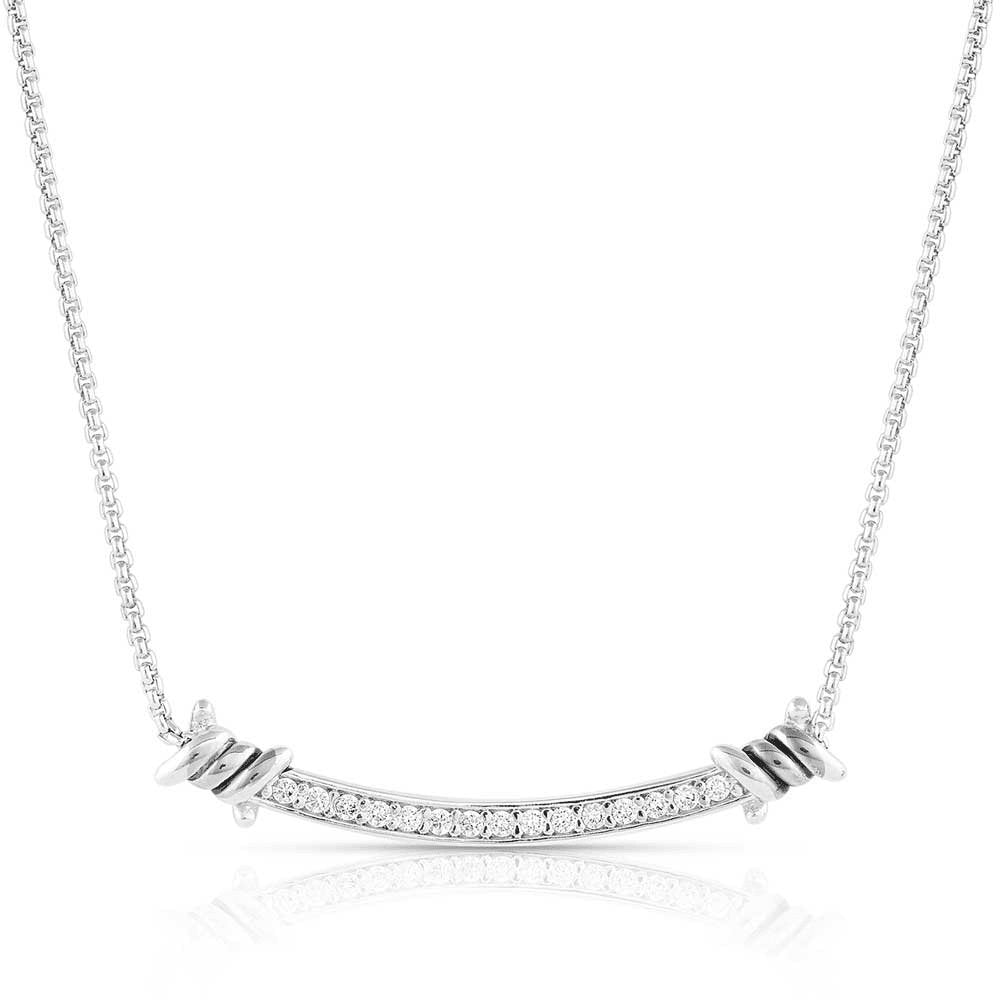 Montana Silversmiths Tied Up Barbedwire Crystal - Accessories Jewelry Necklace - Nc5374