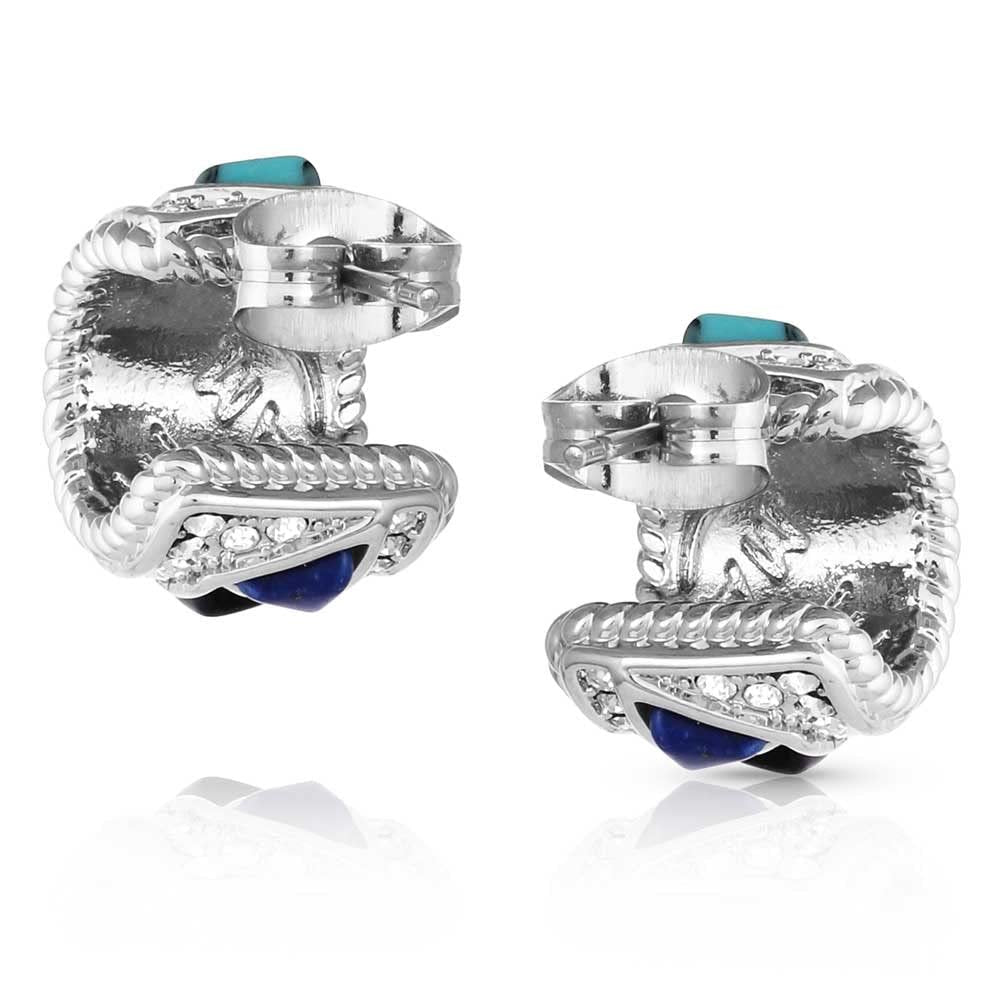 Montana Silversmiths Western Lifestyle Turquoise Post/Stud Earrings (Night Fall Cobblestone)