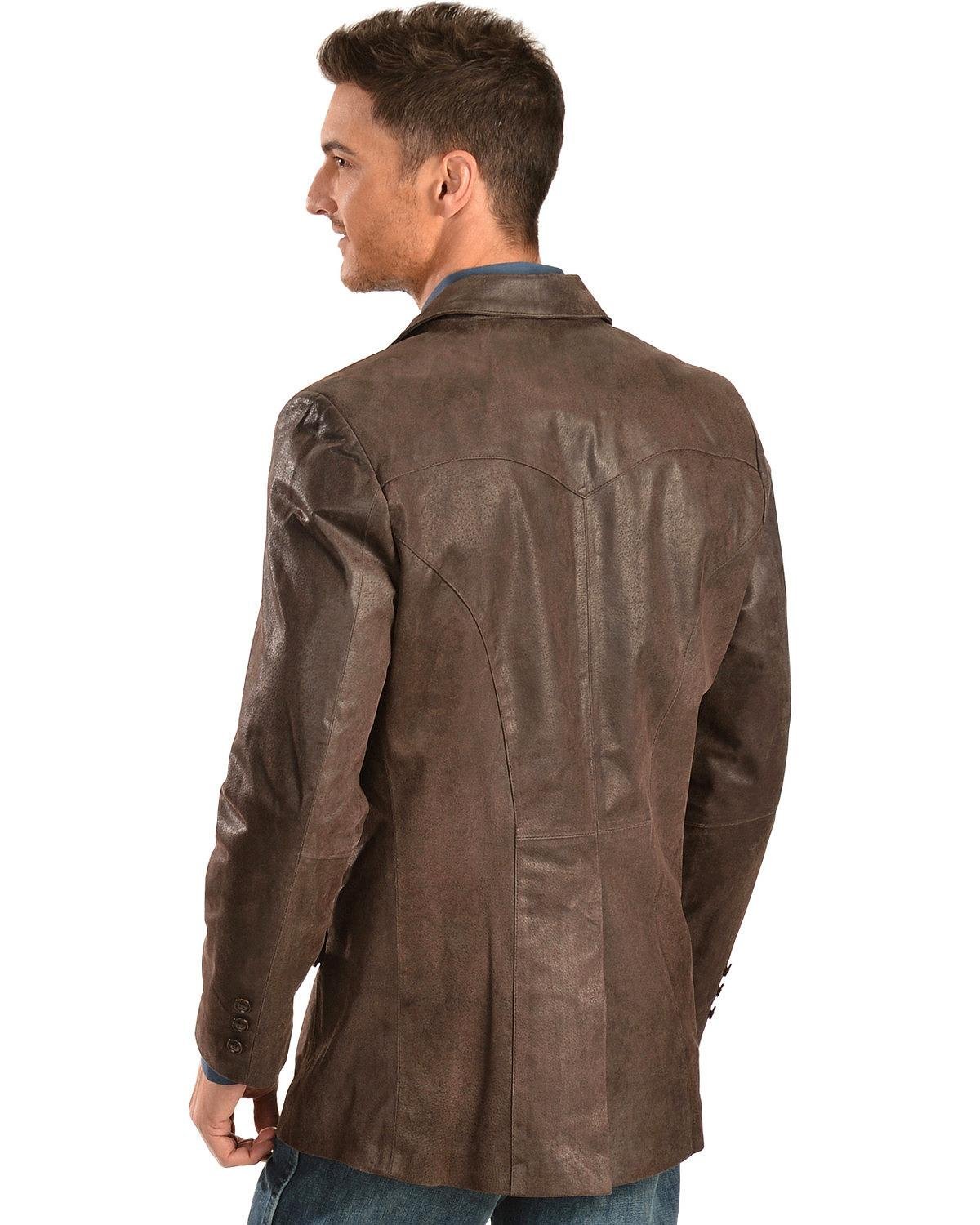 Scully Men's Western Leather Suede Sport Coat Blazer - Brown