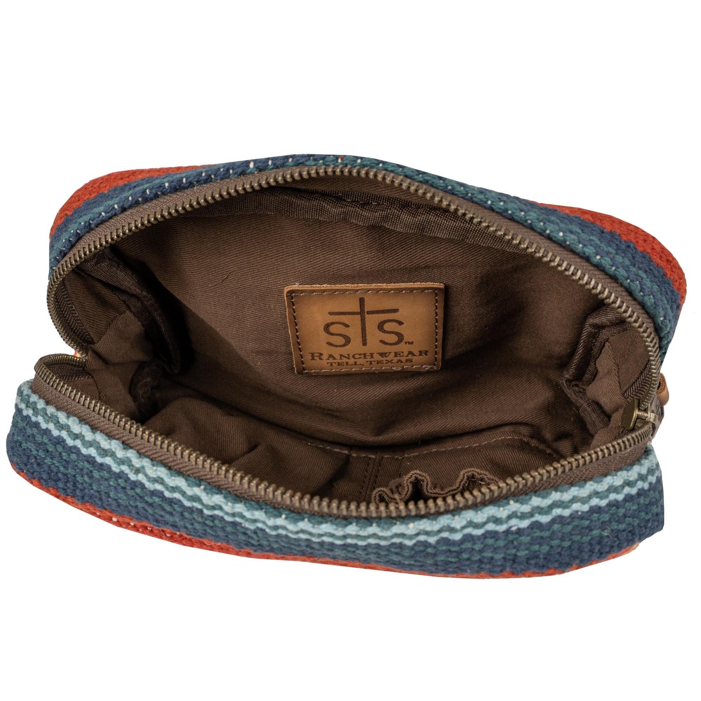 STS Ranchwear Women's Chaynee Valley Serape Collection Bebe Cosmetic Western Style, Leather & Cotton Bag, Multi