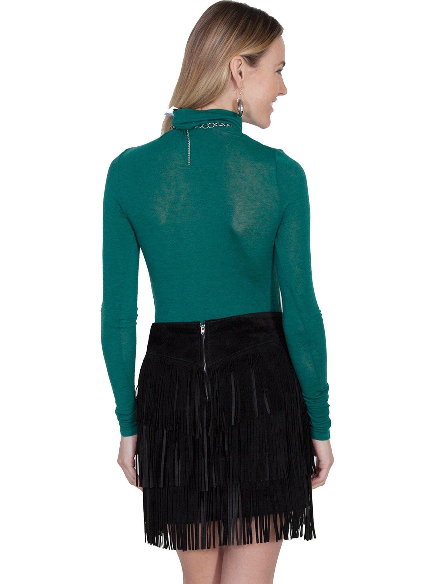 Scully Women's Fringe Tiered Suede Mini Skirt - Black