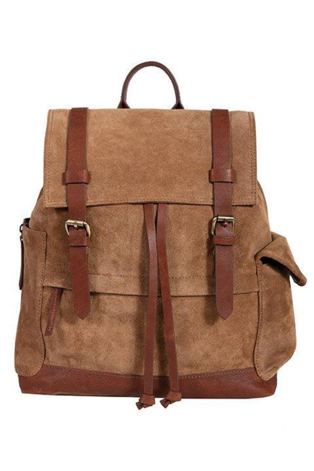 Scully Unisex Suede With Leather Trim Backpack