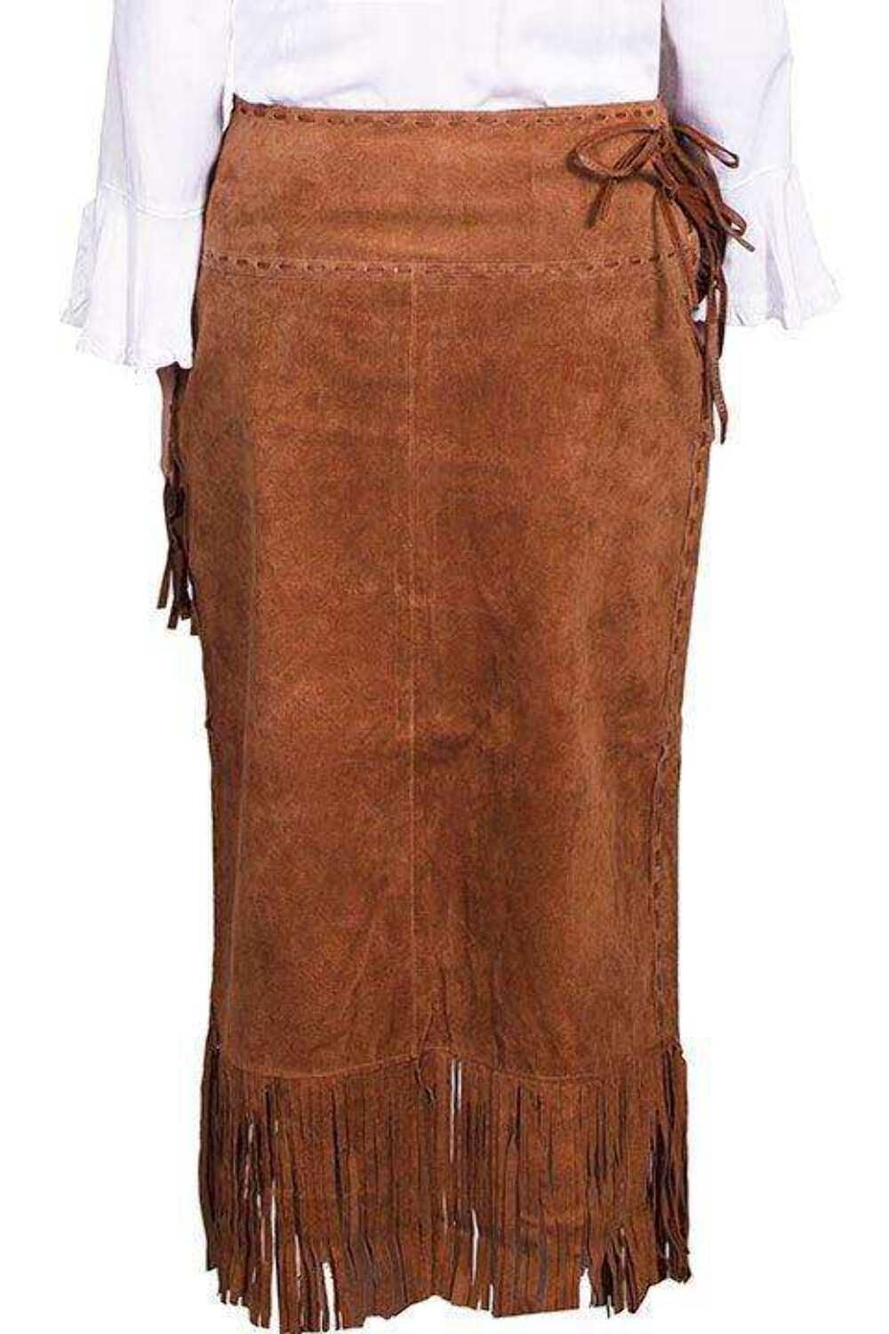 Scully Women's Suede Leather Fringe Skirt - Cinnamon