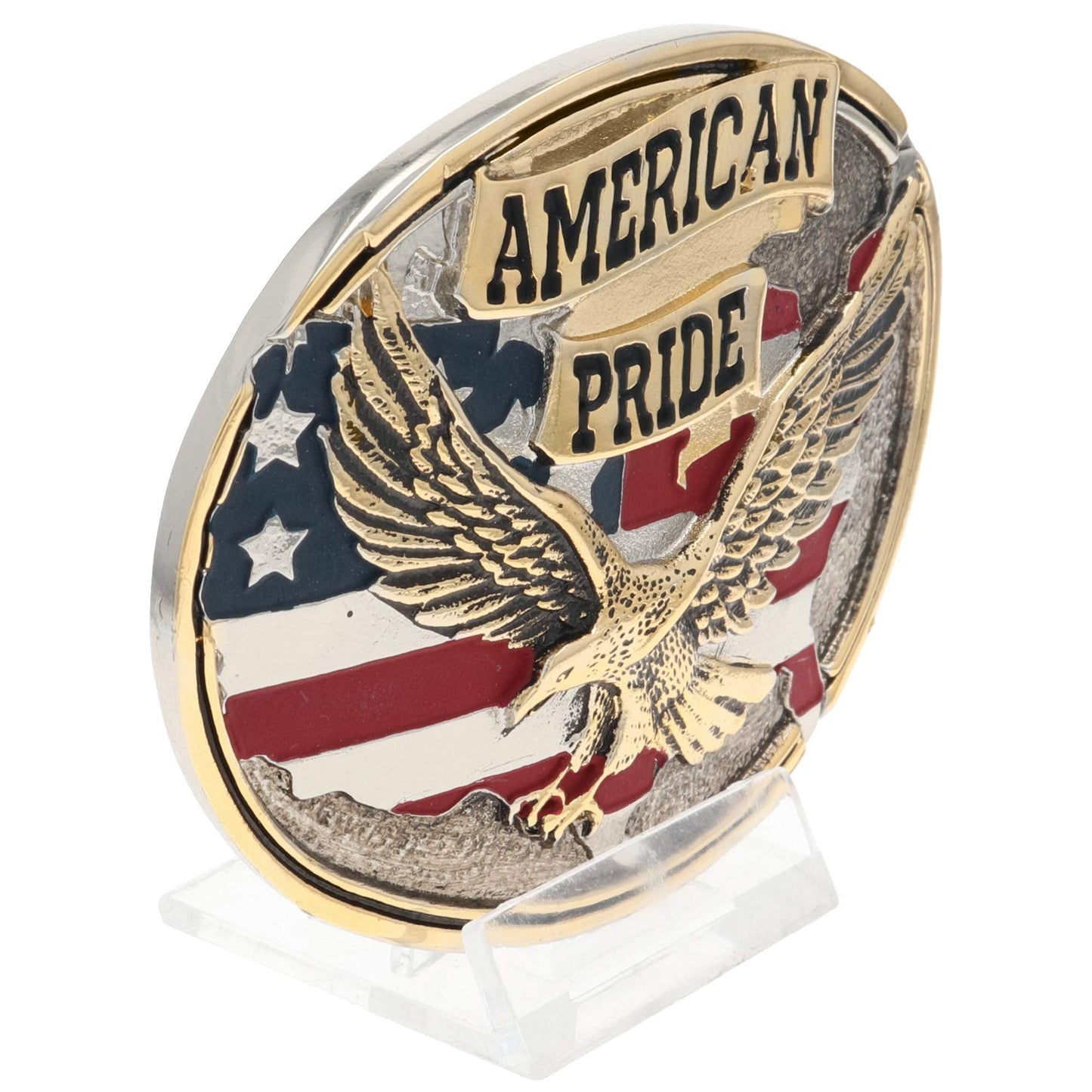 Montana Silversmiths Soaring Eagle Collection Attitude Buckle (American Pride - Full Color)