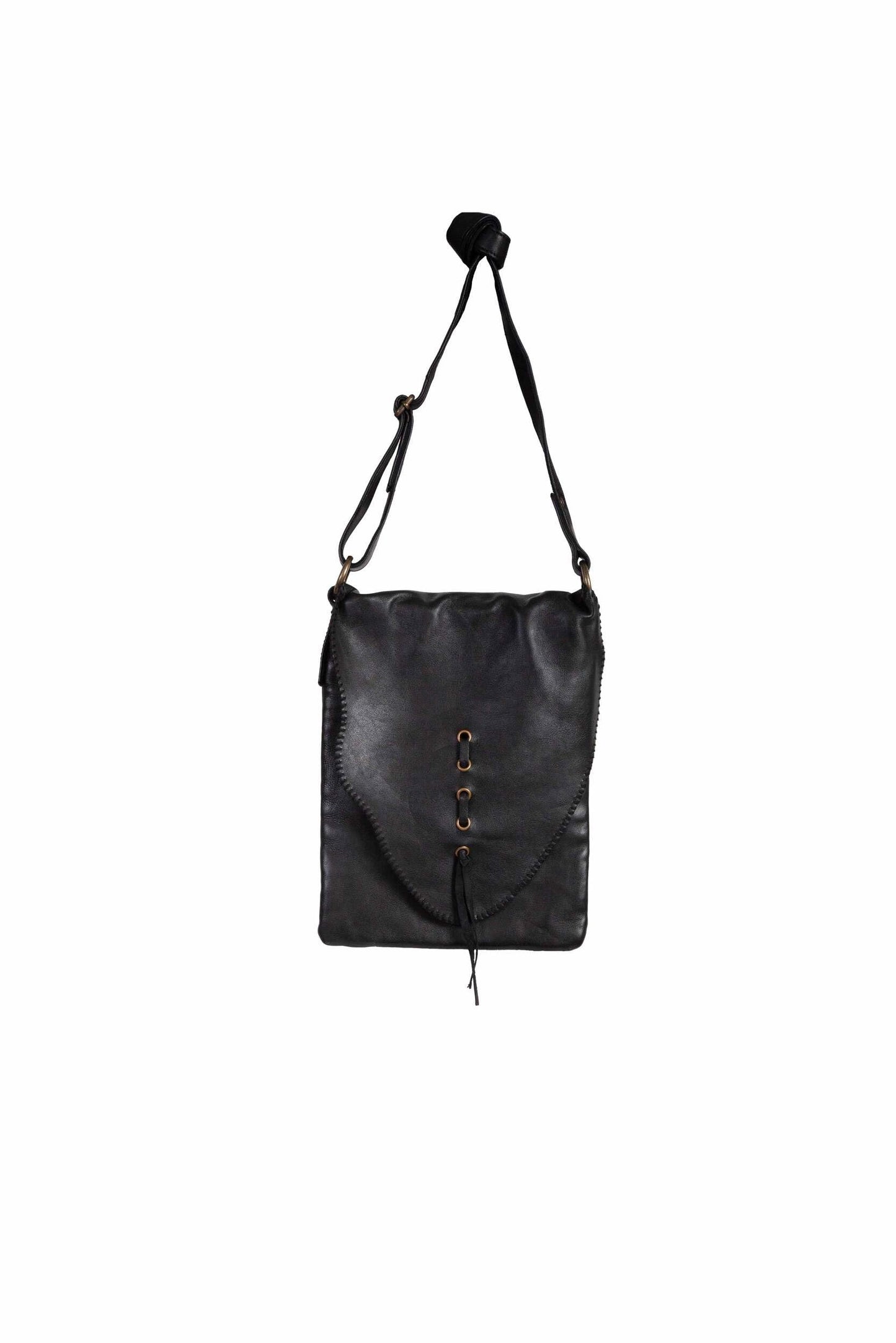 Scully Soft Leather Whipstitch Crossbody Handbag - Black