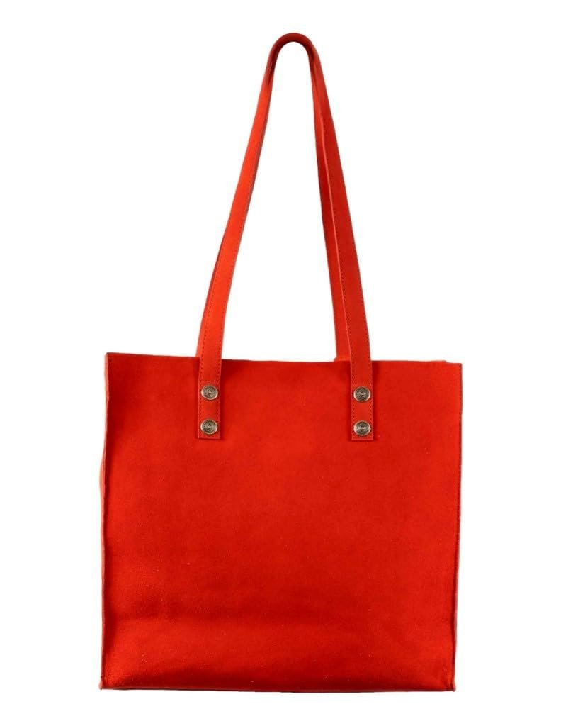 Scully Soft Structure Suede Leather Tote - Red