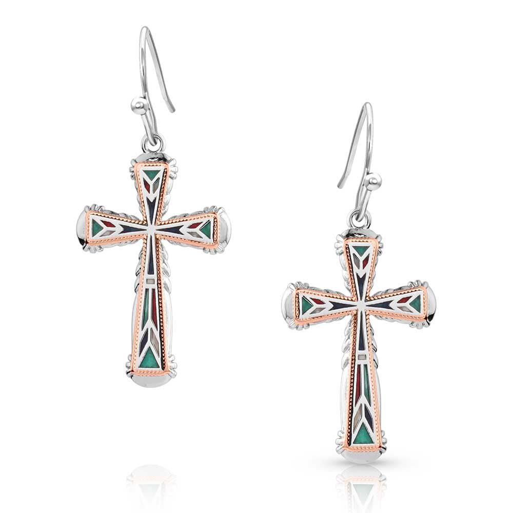 Montana Silversmiths Western Mosaic Cross Earrings - ER5688