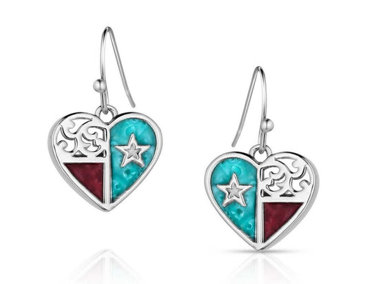 Montana Silversmiths Love for Texas Earrings - ER5818