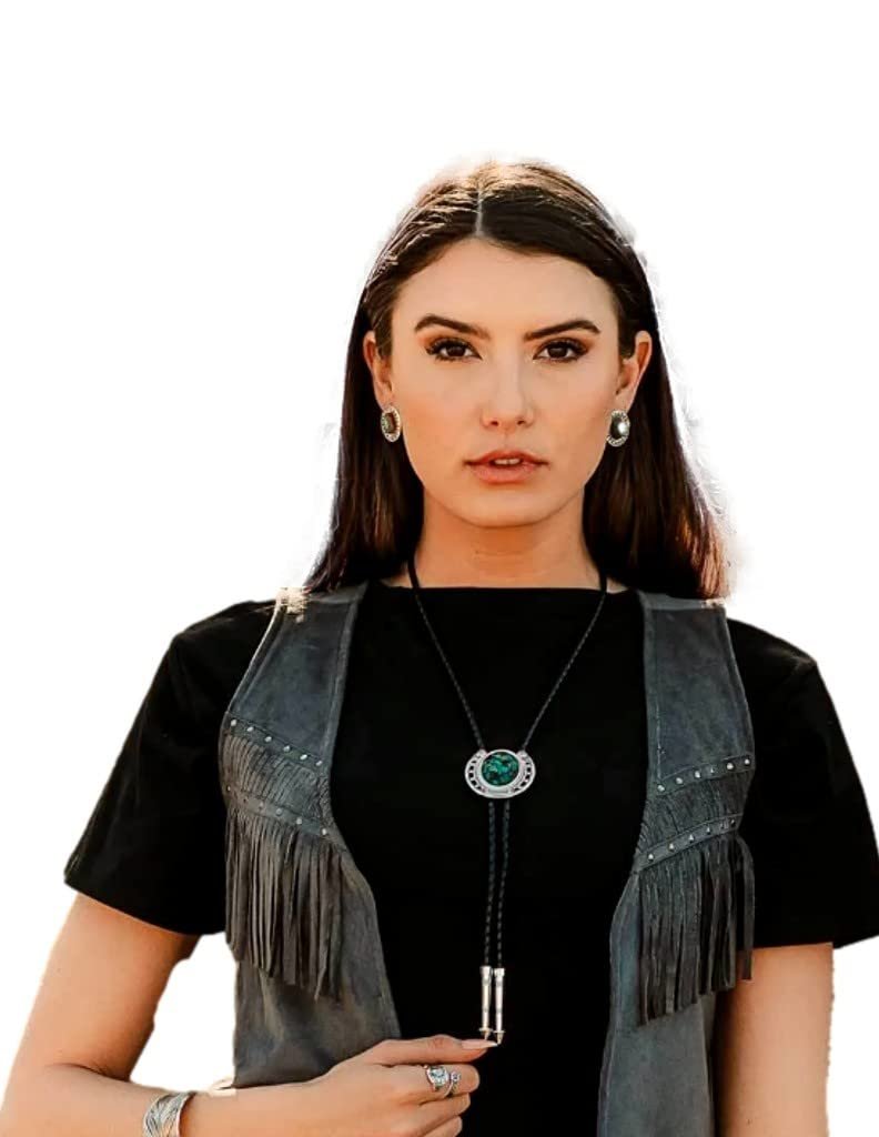 Montana Silversmiths Women's The Pioneer's Turquoise Bolo Tie Silver One Size