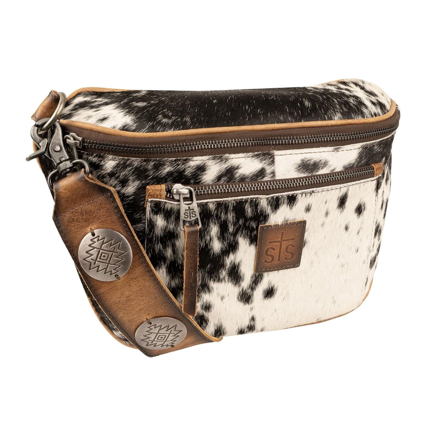 STS Ranchwear Womens Vaquero Sachi Cowhide/Tan Leather Sling Bag OS