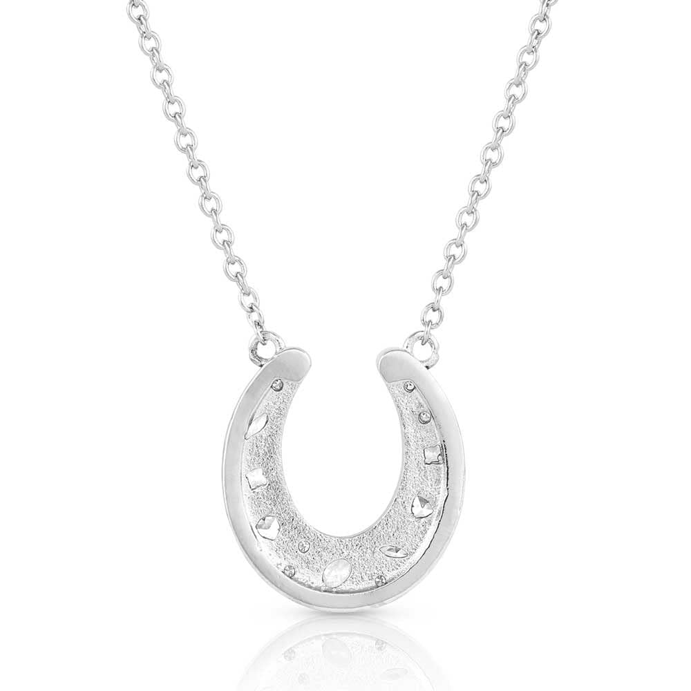 Montana Silversmiths Western Horseshoe Pendant Necklace (Intentional Luck Crystal)