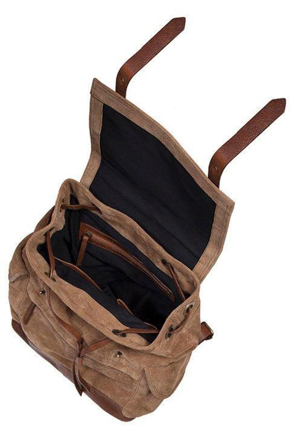 Scully Unisex Suede With Leather Trim Backpack