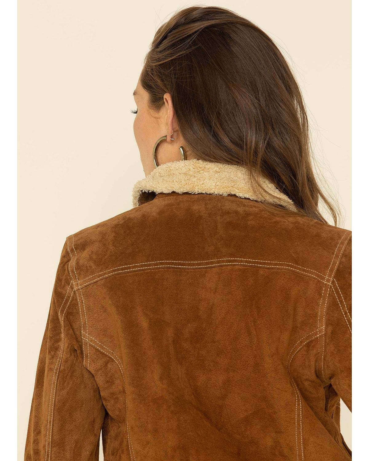Scully Women's Faux Shearling Suede Leather Jacket - Cinnamon