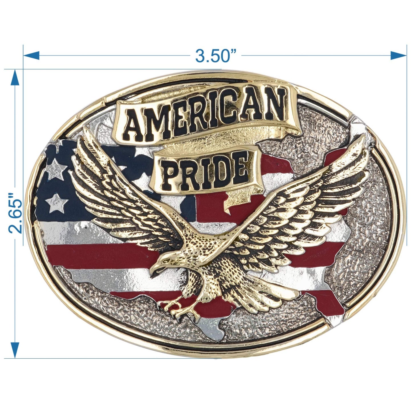 Montana Silversmiths Soaring Eagle Collection Attitude Buckle (American Pride - Full Color)