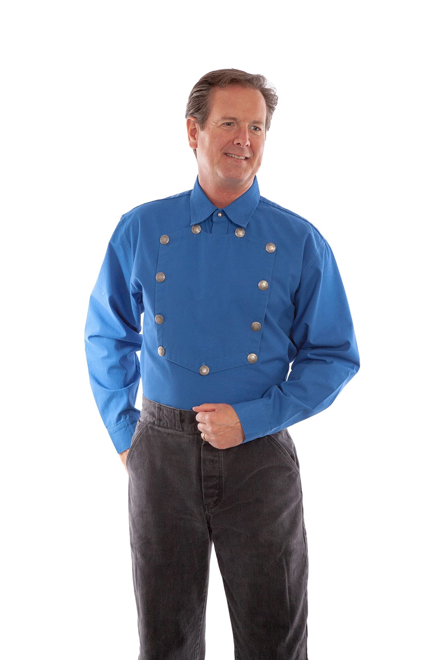 Scully Men's Rangewear Long Sleeve Bib Shirt - Royal