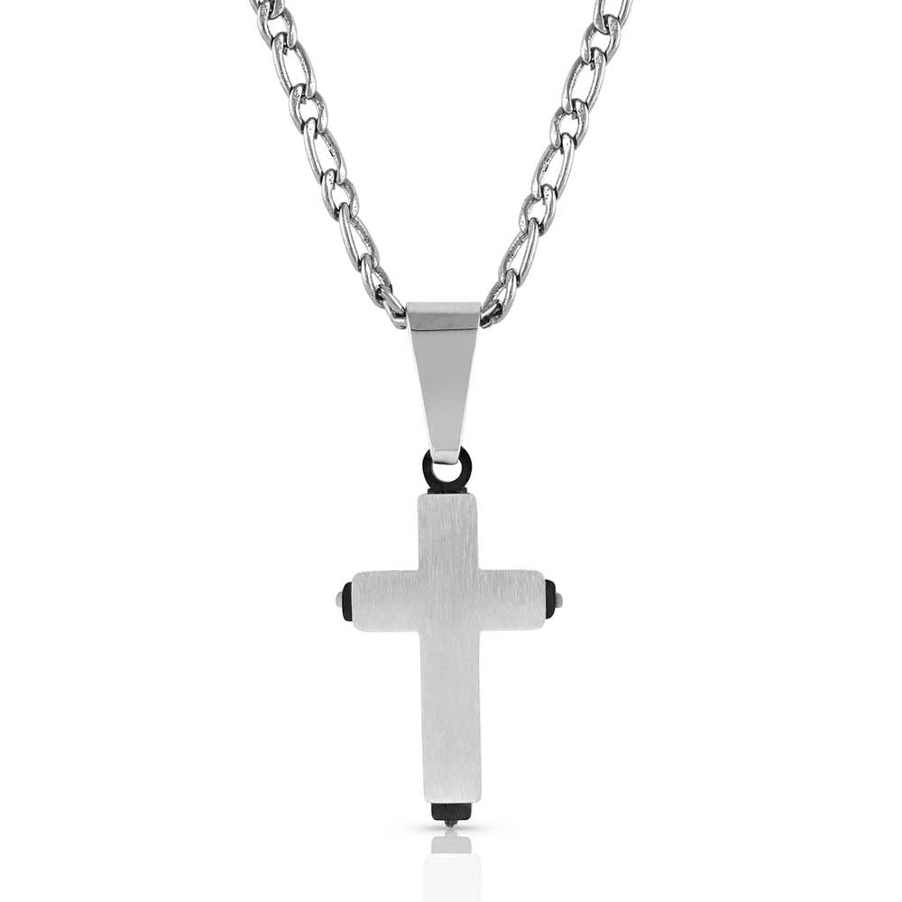 Montana Silversmiths Christian Faith Cross Men's Necklace (Strength of Faith) Silver 24/ inches NC3092