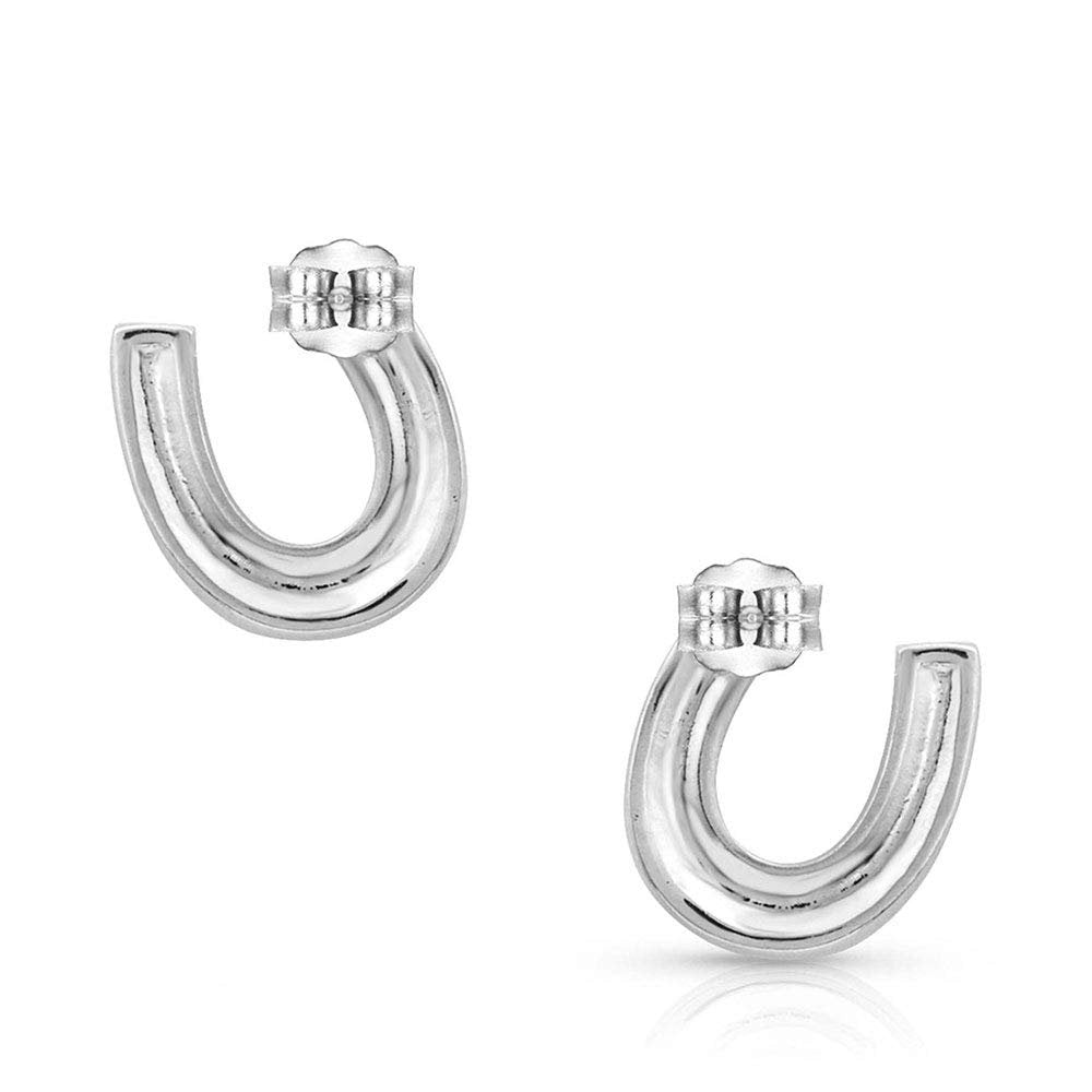 Montana Silversmiths Crystal Clear Stuck on Luck Horseshoe Earrings