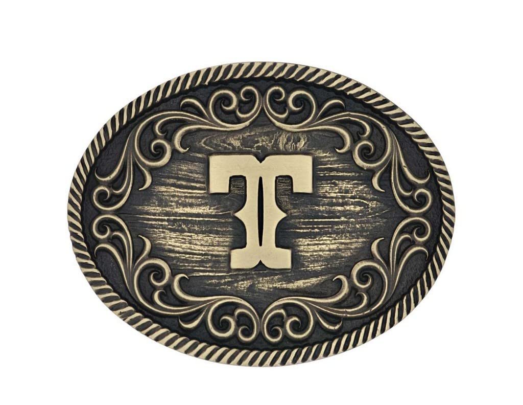 Montana Silversmiths Unisex Filigree Initial G Belt Buckle Bronze One Size