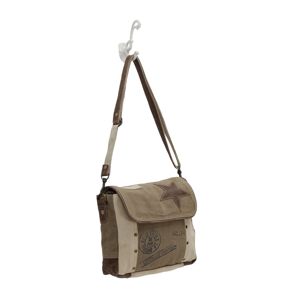 Myra Bag Women's Leather Star Shoulder Bag Pockets Adjustable Brown Postal New