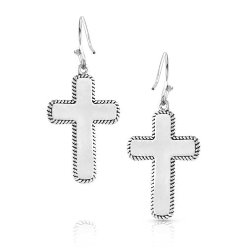 Montana Silversmiths Western Lifestyle Cross Earrings (Faith on Point Turquoise Cross)