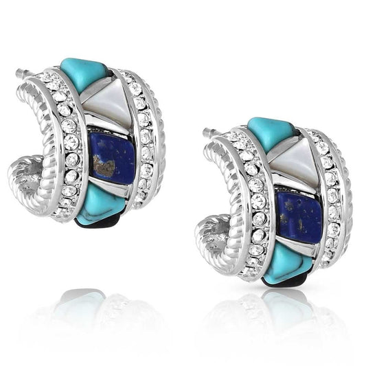 Montana Silversmiths Western Lifestyle Turquoise Post/Stud Earrings (Night Fall Cobblestone)
