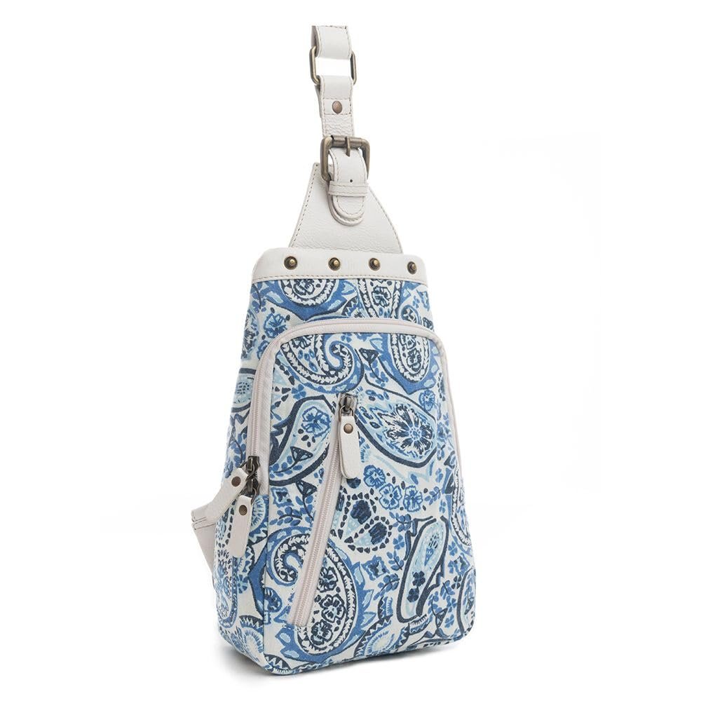Myra Bag Sling Bag Women Western Upcycled Leather Crossbody Handbag Ivory New