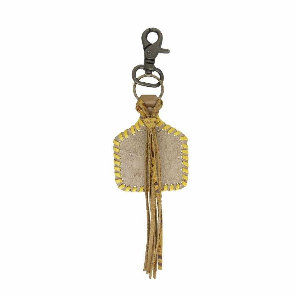 Myra Bag Stitched Yellow Key Fob