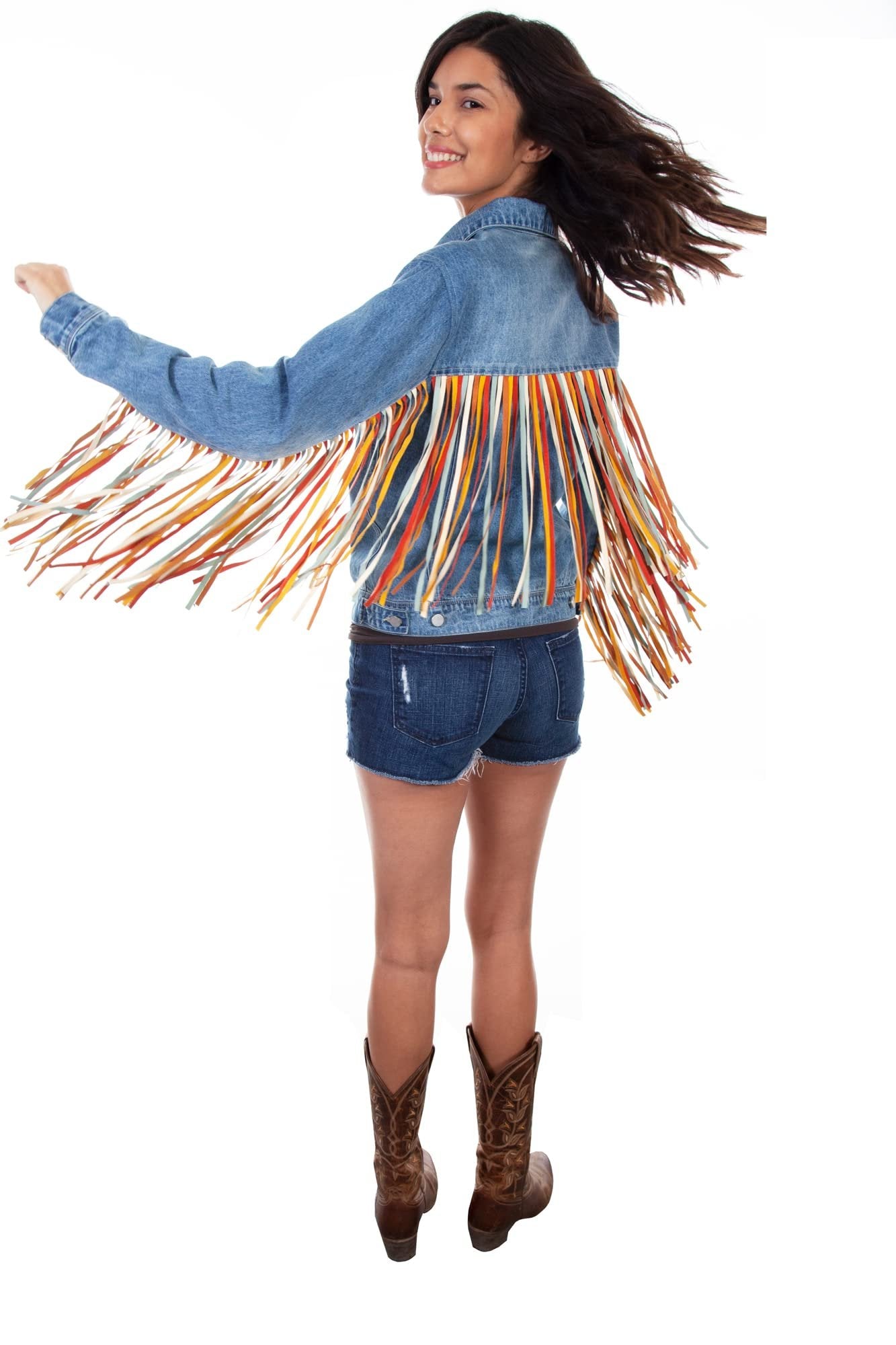 Scully Women's Western Jean Fringe Jacket