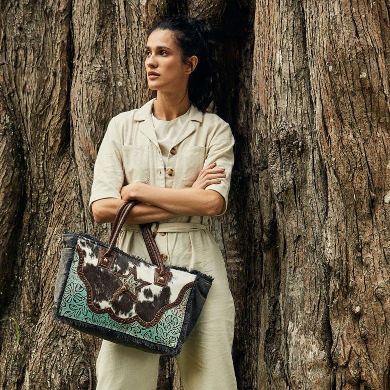 Myra Bag Articulate Canvas & Hairon Bag