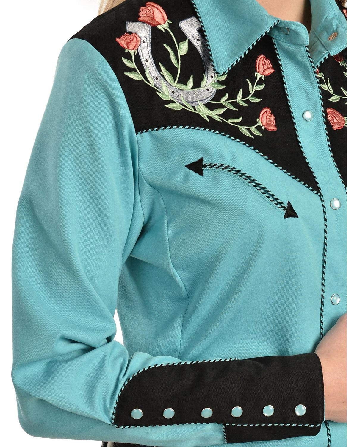 Scully Women's Horseshoe Embroidered Retro Western Shirt