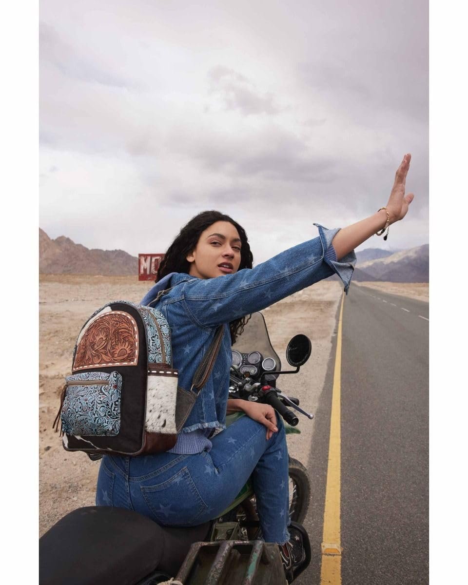 Myra Bag Chisum Draw Hand-Tooled Backpack