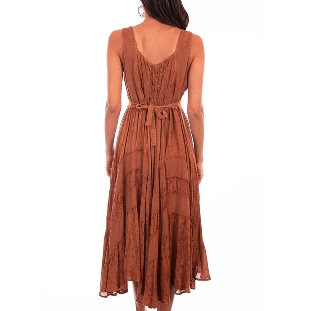 Scully Women's Lace Front Sleeveless Full Length Dress - Beige