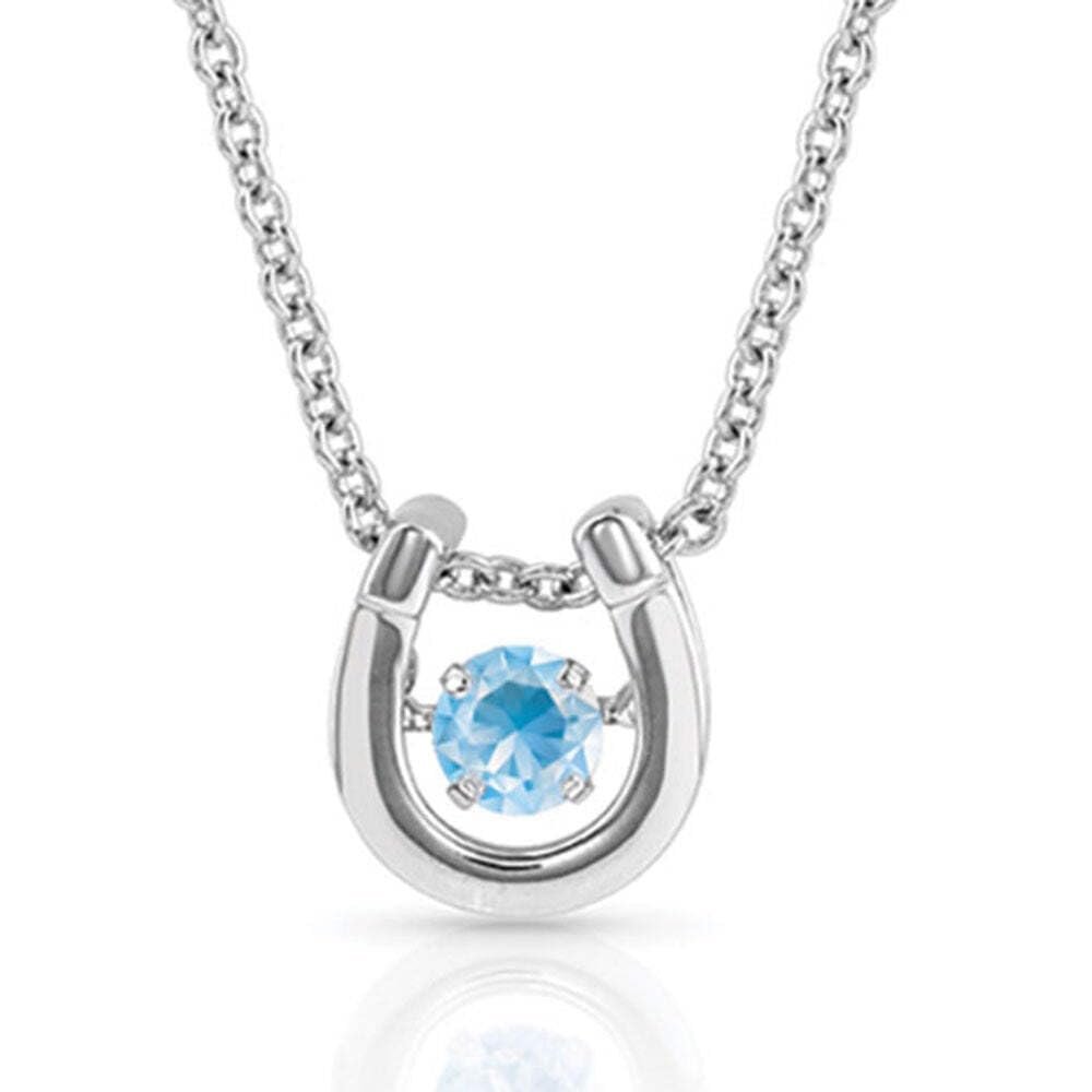 Montana Silversmiths Women's Dancing Birthstone Horseshoe Necklace Silver One Size