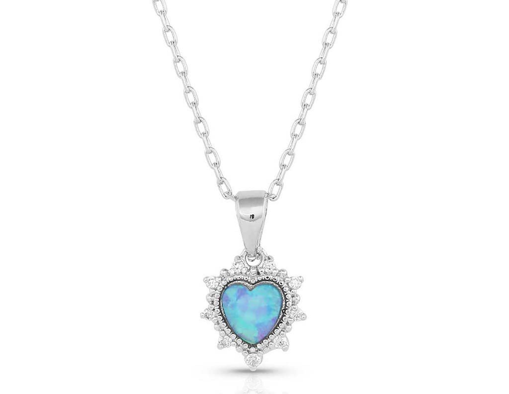 Montana Silversmiths Women's Royal Heart Opal Necklace Silver One Size
