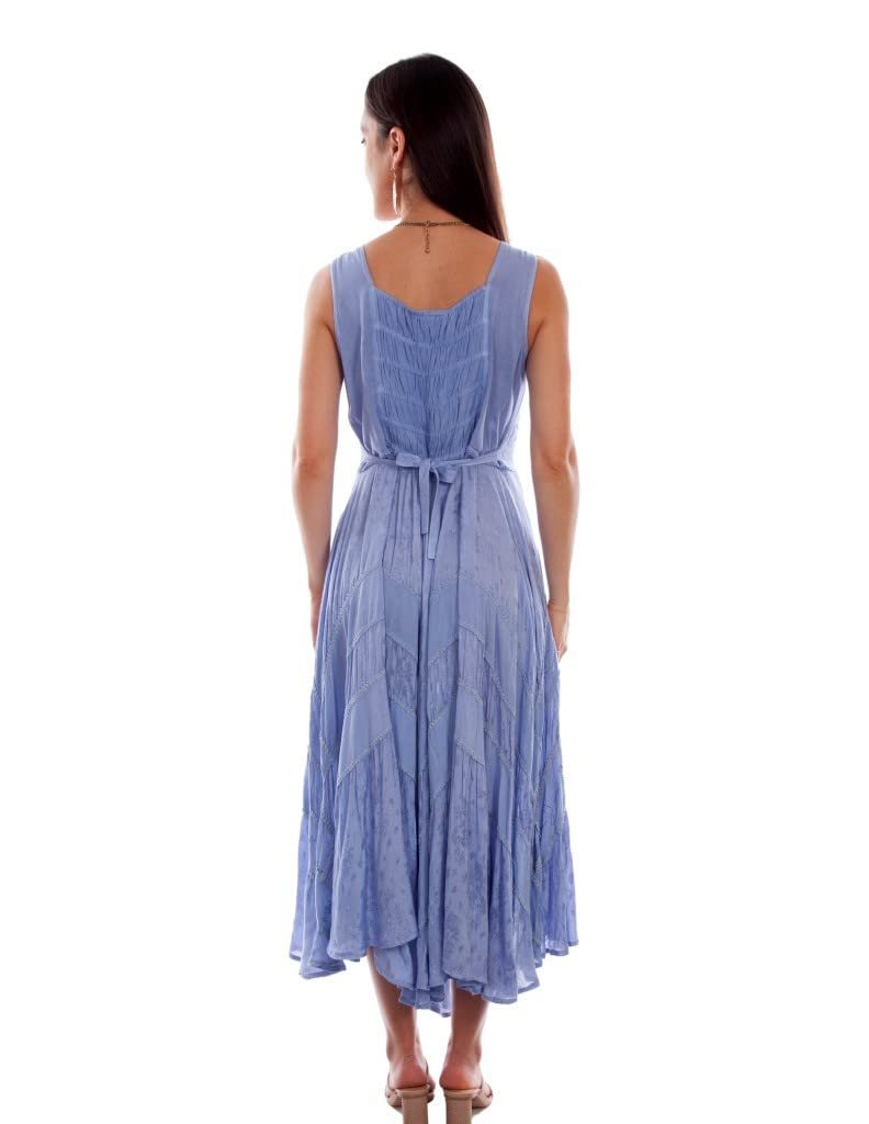Scully Women's Lace Front Sleeveless Full Length Dress - Light Sky Blue