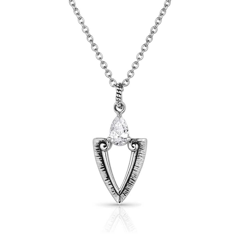 Montana Silversmiths Guided Purpose Crystal Arrowhead Necklace - NC5773, Silver/Black