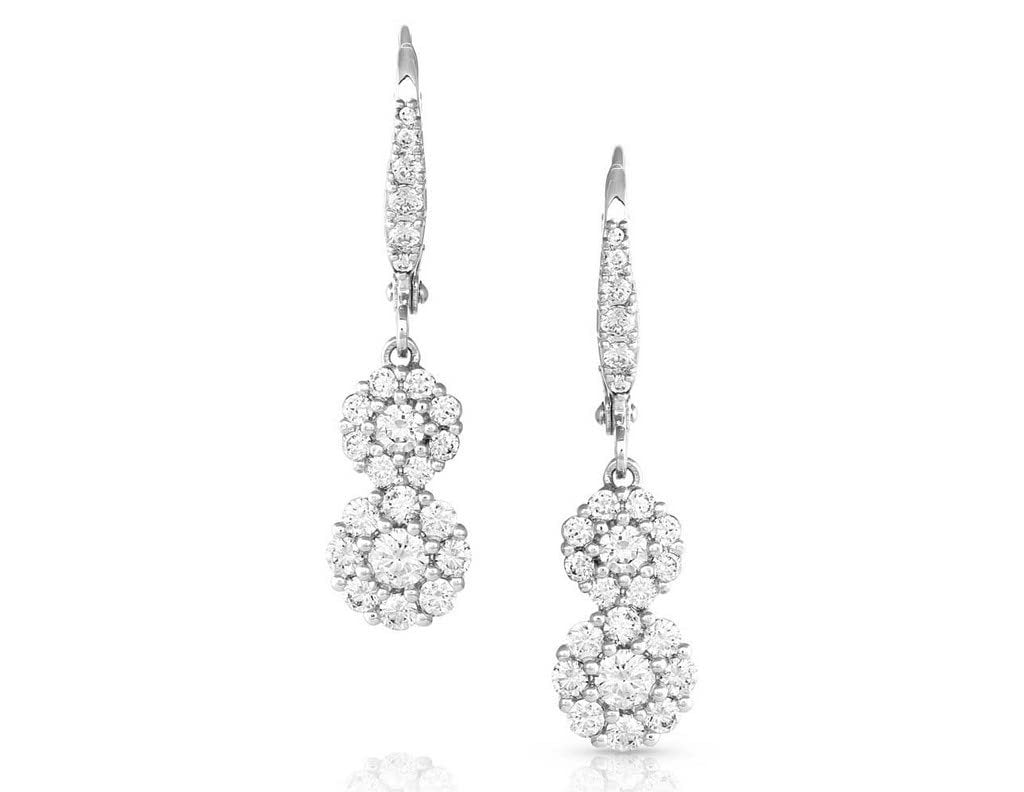 Montana Silversmiths Western Lifestyle Inspired Dangle Earrings (Double Pirouette Crystal)