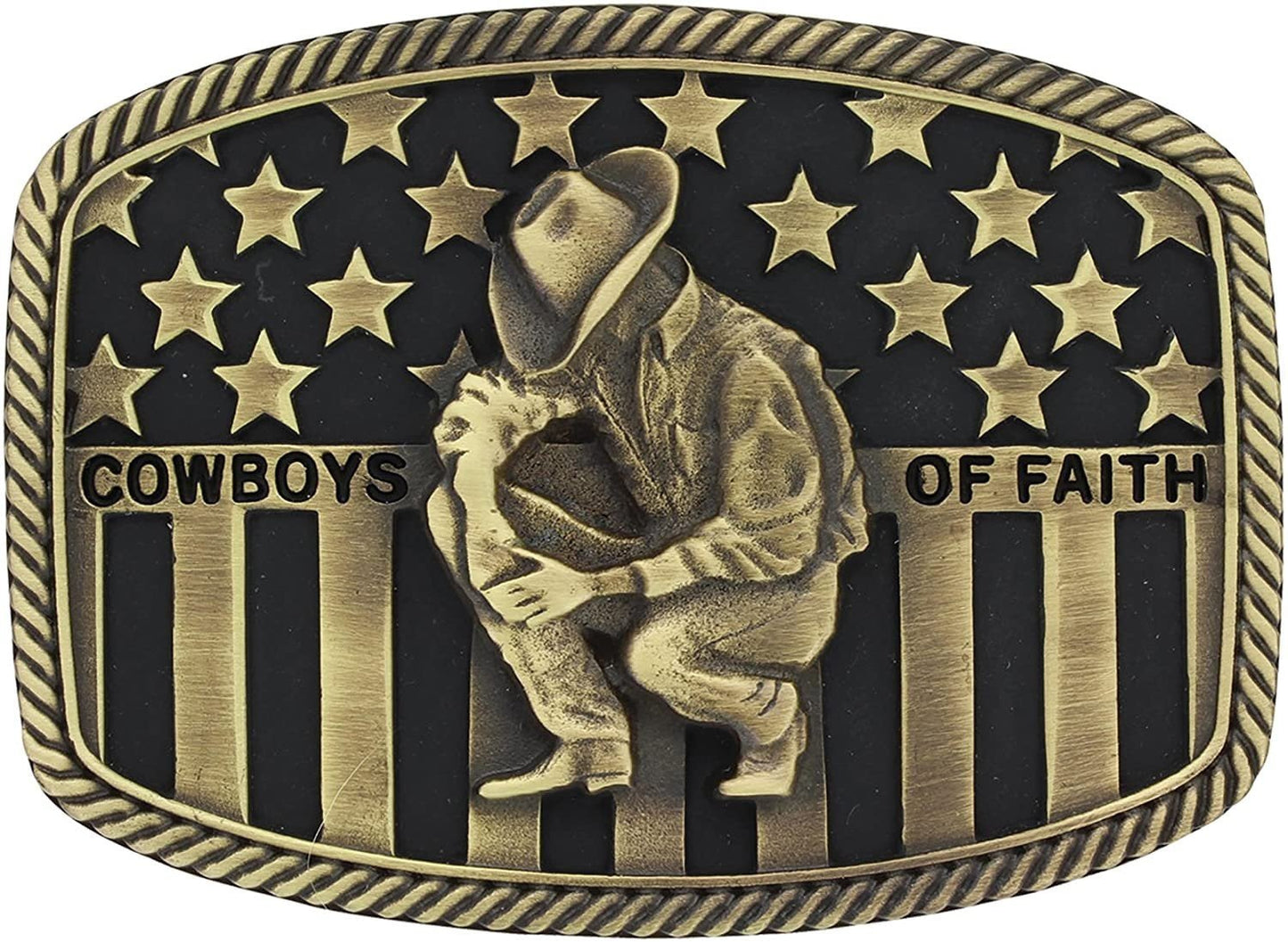 Montana Silversmiths Cowboys of Faith Heritage Flag Attitude Buckle