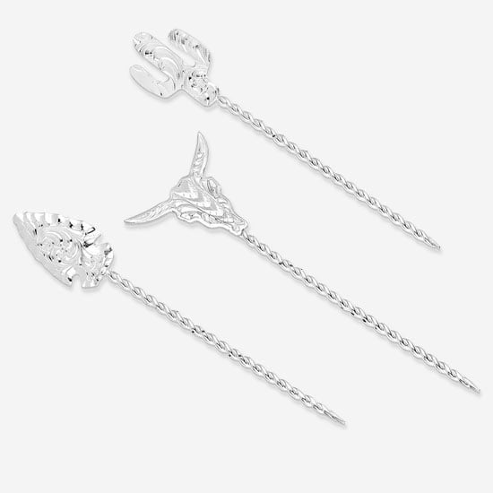 Montana Silversmiths Unisex Southwest Hat Picks 3 Pieces Silver One Size
