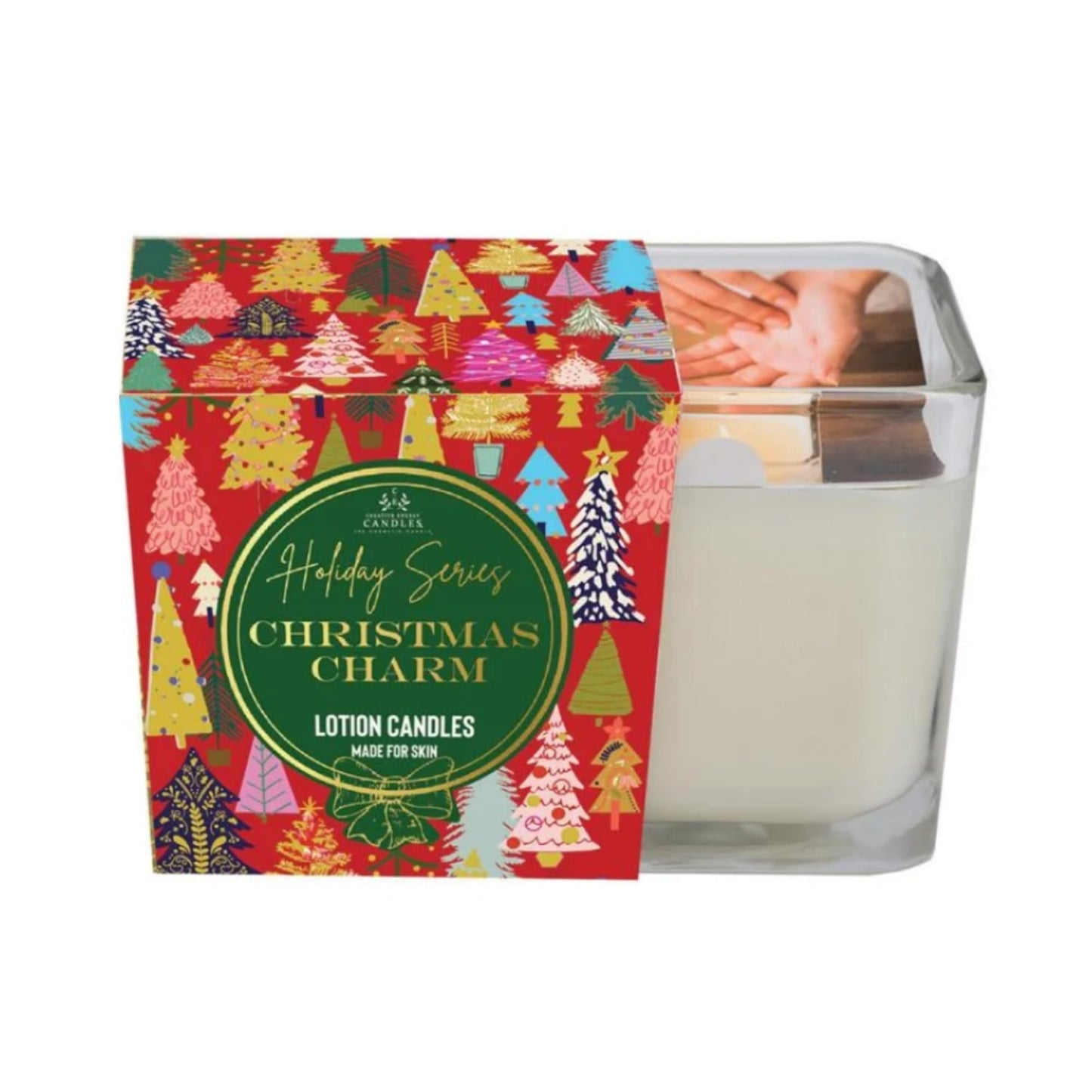 Christmas Charm Pine Scented Candle with Massage Oils