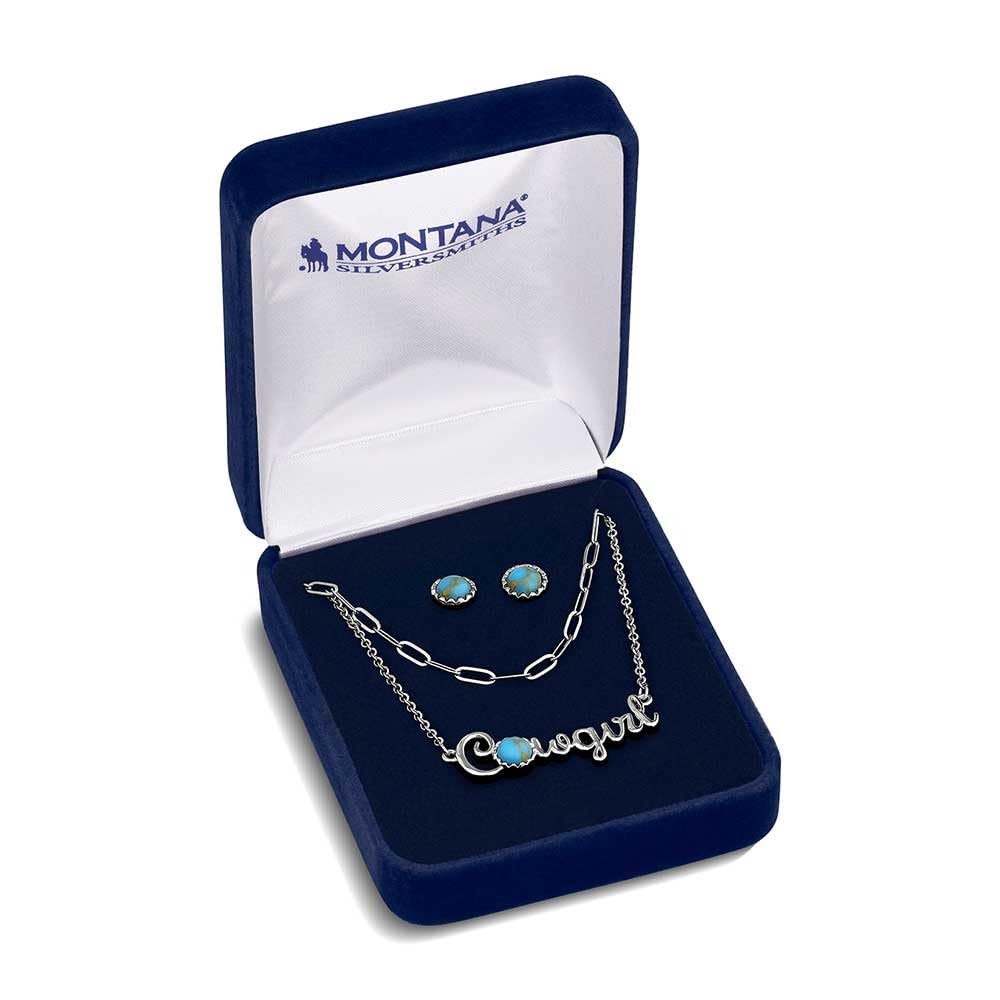 Starlight Starbrite Montana Silversmiths Western Lifestyle Turquoise Jewelry Set